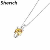 sherich 2022 new 2ct moissanite diamond s925 sterling silver creative small fresh animal pendant necklace womens brand jewelry