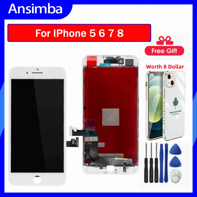 

LCD Display For IPhone 5 5c 5s 6 6S 6Plus 6SPlus 7 7 Plus 8 8 Plus LCD Display Touch Screen Digitizer Assembly Replacement Tools