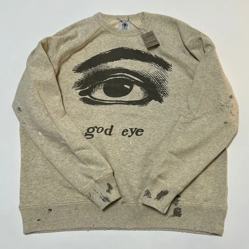 

Eye Graffiti Print Saint Michael Washed Hoodie Men Women 1:1 Best Quality Oversized Destroy Sweatshirt