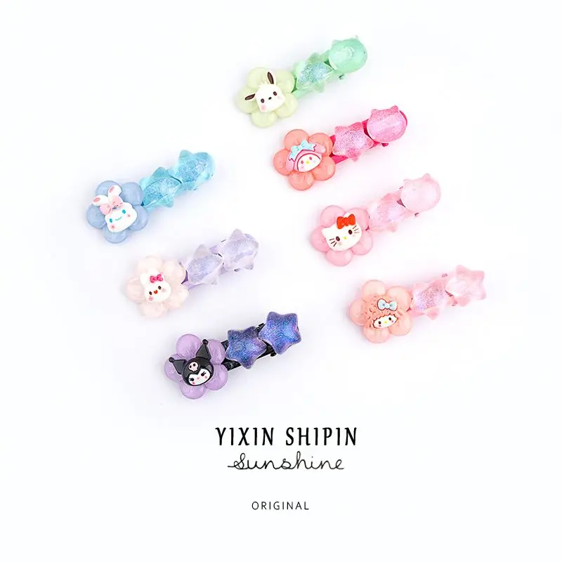 

Kawaii Sanrioed аниме мультфильм Kuromi серия Cinnamoroll полакко Моя Мелодия Hello Kitty шпилька для волос мальчик девочка фестиваль подарок