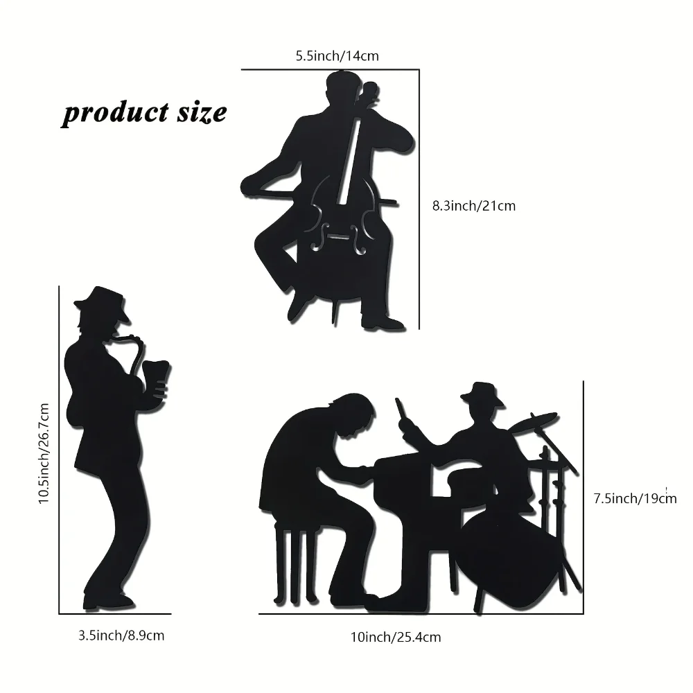 1 Шт. Тематический Металлический Настенный Декор С Джазовой Музыкой-дизайн