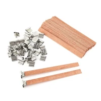 100 Pcs Aromatherapy Candle Wood Chip Wicks Wooden Soy Candle Wicks DIY Handmad Wax Making Supplies