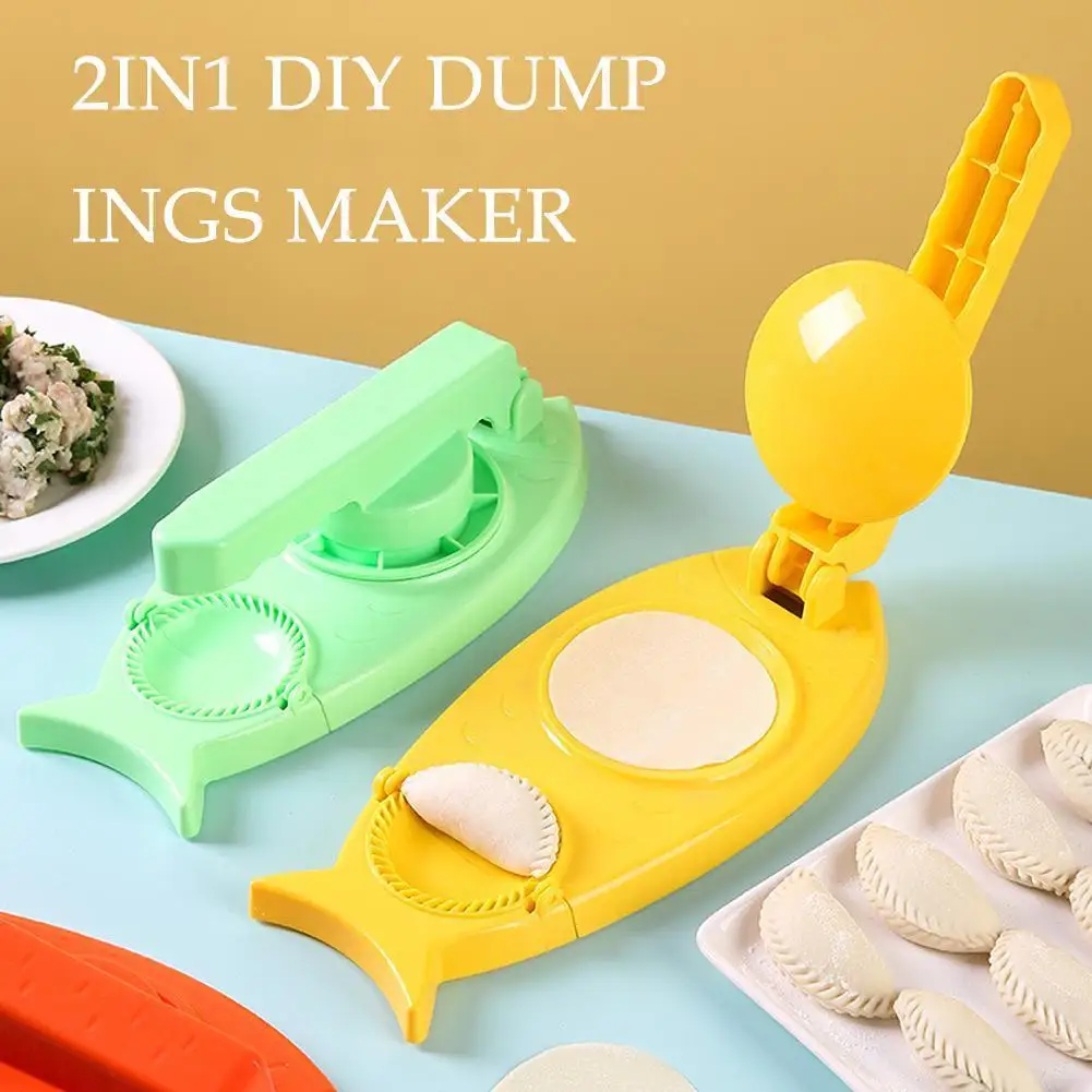 

DIY Dumplings Maker Dough Pressing Tool 2in1 Manual Dough Wrapper Dumpling Kitchen Skin Tools Mold Artifact Making Press Pl X3J1