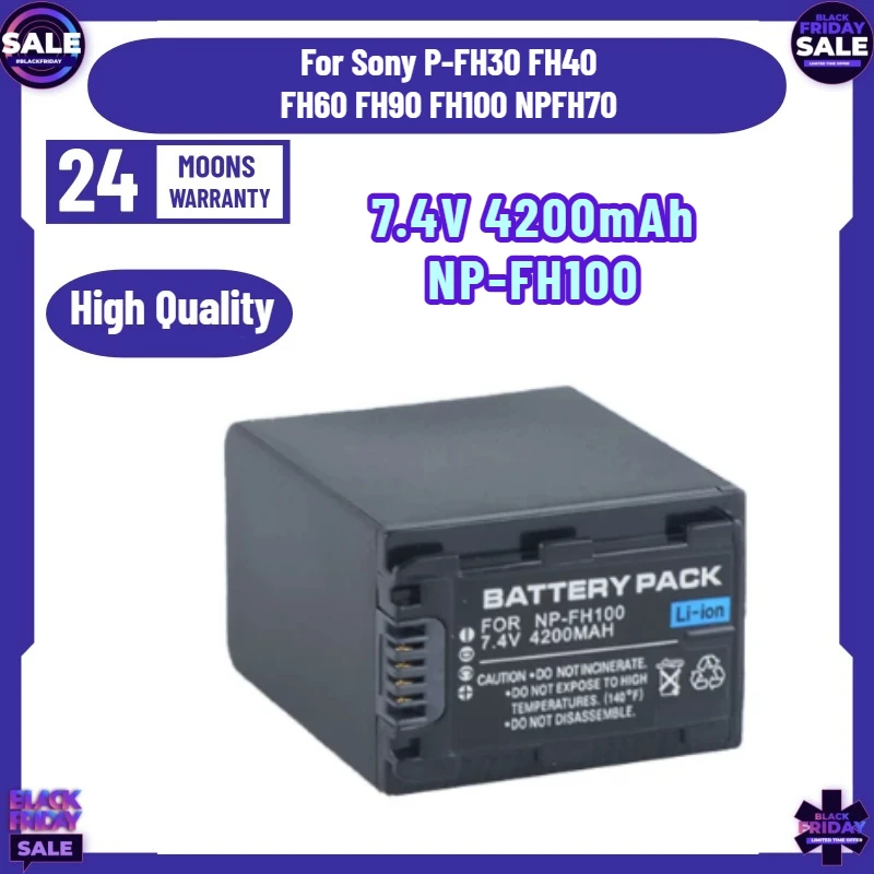 Фото Аккумулятор для камеры 7.4V 4200mAh NP-FH100, совместимый с Sony P-FH30, FH40, FH60, FH90, FH100, NPFH70 №1