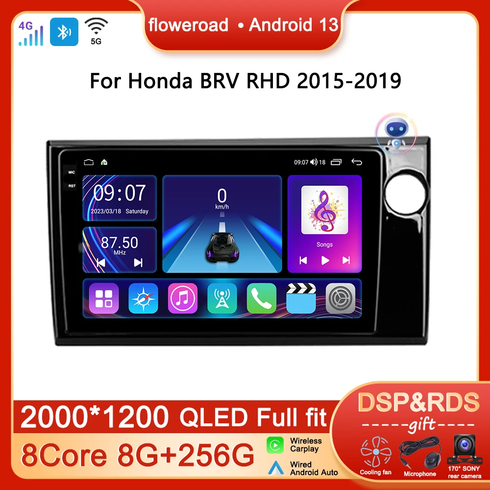 

Stereo Car Radio Multimedia Player Android For Honda BRV RHD 2015+ Navigation GPS Apple Carplay Intelligent System Autoradio DSP