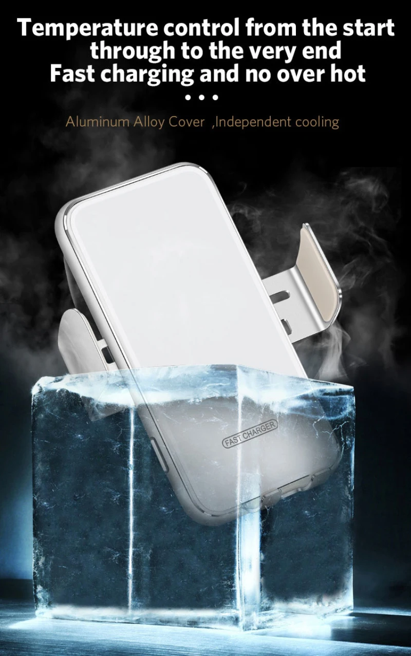 

Phone Holder 360 Degree Rotation Fast Charging Car Wireless Charger Auto Induction V8 15w Car Charger Phone Holder