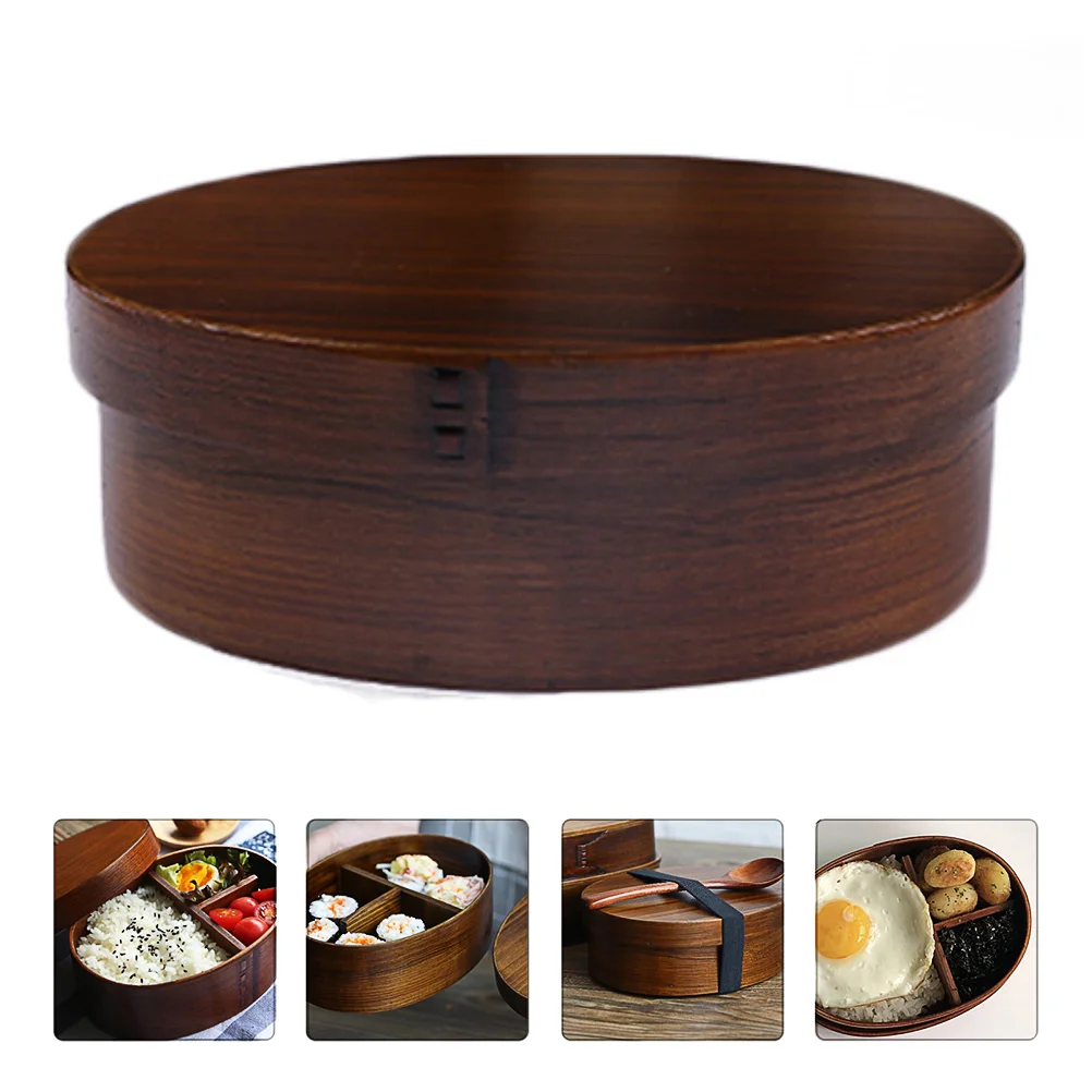 

Box Lunch Sushi Bento Wood Container Japanesefood Kit Grain Serving Dish Boxes Containers Leakproof Cube Holer Storage Dinner