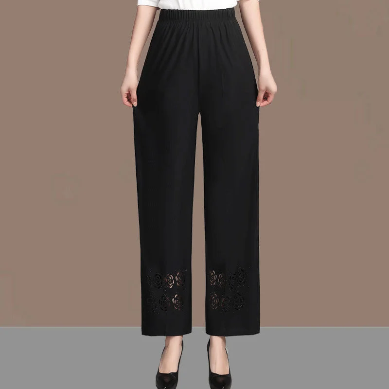 

Модные корейские летние женские тонкие укороченные брюки 2022, мешковатые брюки с высокой талией, Свободные повседневные брюки для мам средн...