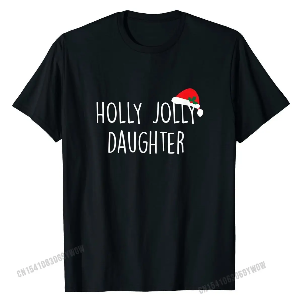 

Рубашка для дочери Holly Jolly, милый Праздничный Рождественский подарок, повседневные топы, рубашки, Хлопковая мужская футболка, Повседневная Популярная