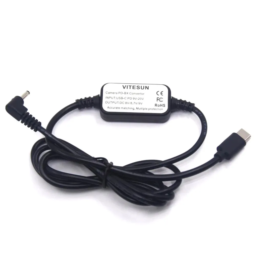 Кабель-адаптер USB-C PD для Canon LP-E8 DR-E8 LP-E10 LP-E12 DR-E15 LP-E17 LP-E5 NB-10L NB-2L