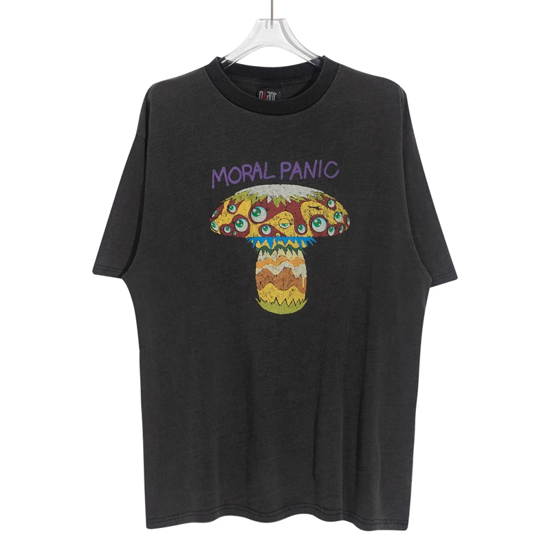 

Vantage Saint Michael T Shirt Mushroom Printed T-shirt Hight Quality Short Sleeve Men Clothing One Day Ship Out Tops Tees