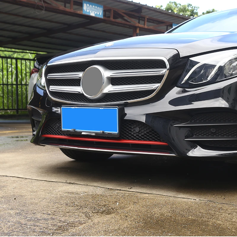 

Глянцевый черный и красный АБС-пластик, передняя и нижняя Решетки Гриля, решетка, бампер, верхняя крышка, отделка для Mercedes Benz W213 E Class 2016-17, автомобильные аксессуары