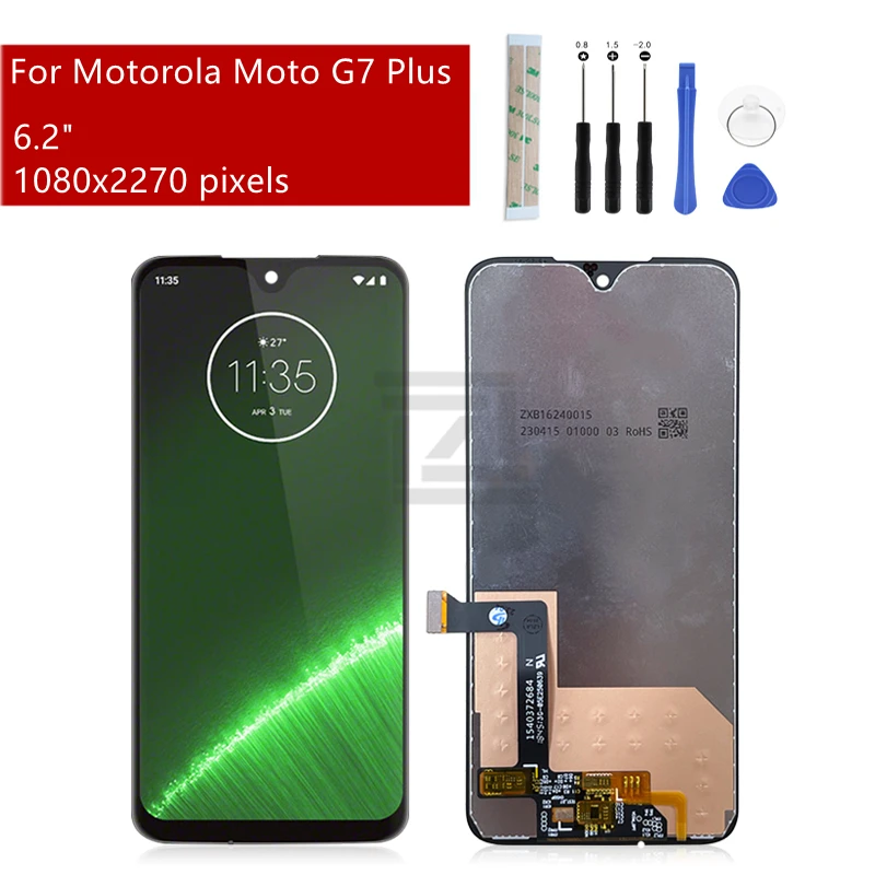 ЖК-дисплей для Motorola Moto G7 Plus, сенсорный экран, дигитайзер в сборе с рамкой XT1965, замена дисплея, запасные части ЖК-дисплей для Motorola Moto G7 Plus, сенсорный экран, дигитайзер в сборе с рамкой XT1965, замена дисплея, запасные части