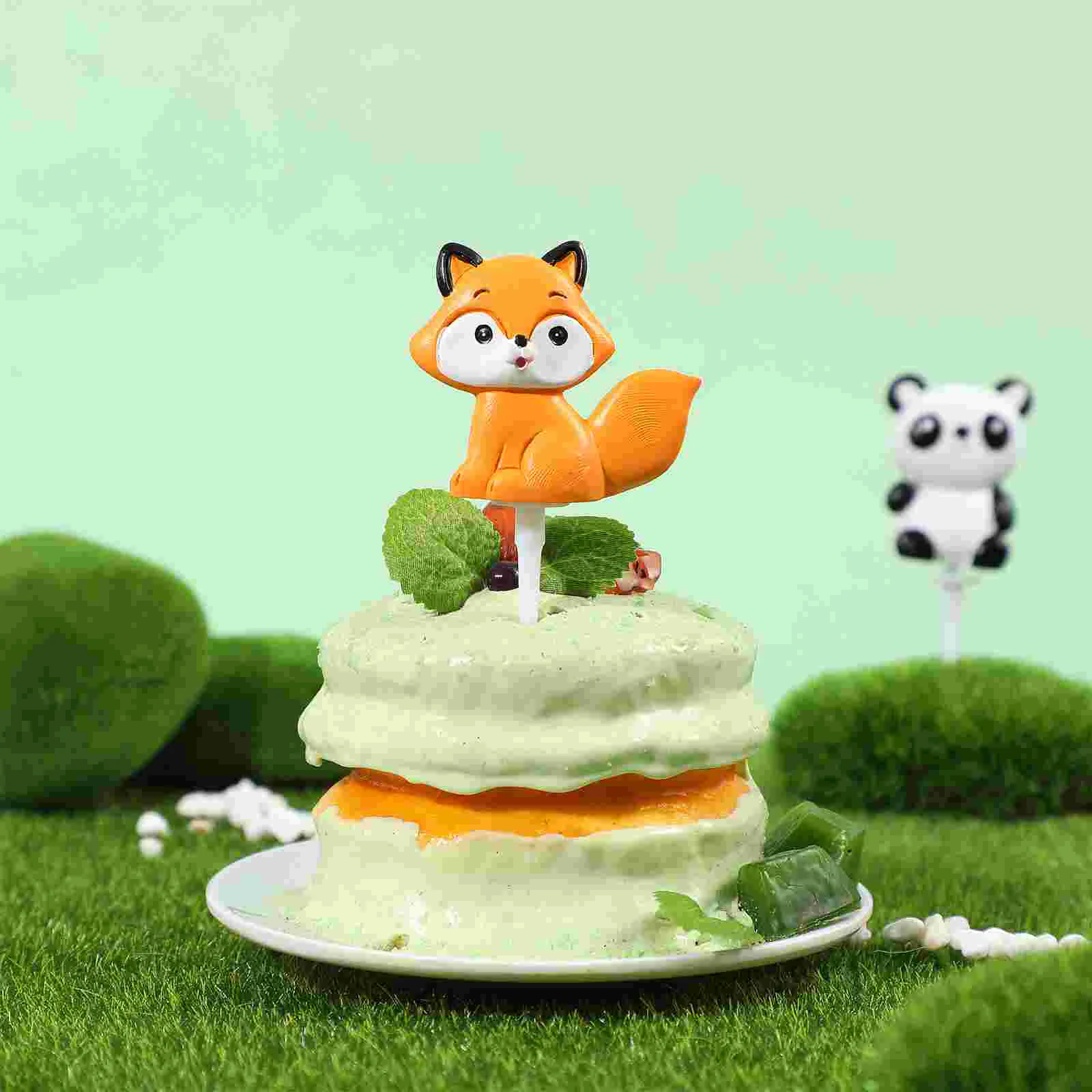 

5Pcs Jungle, Zoo Jungle Animals Cake for Showers Birthday Party