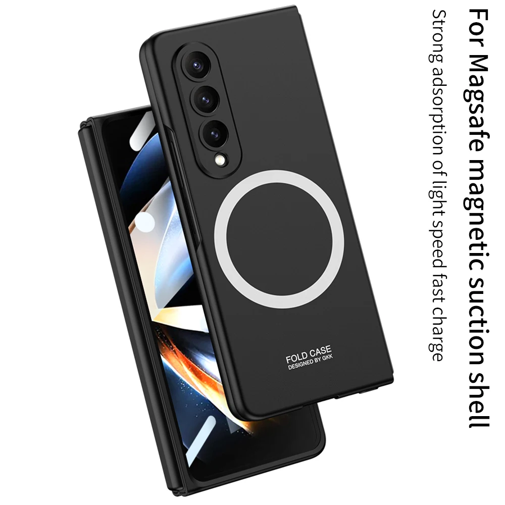 Suitable for Samsung Fold4 foldable phone case, wireless magnetized pen holder creative holder, case film, phone protective case