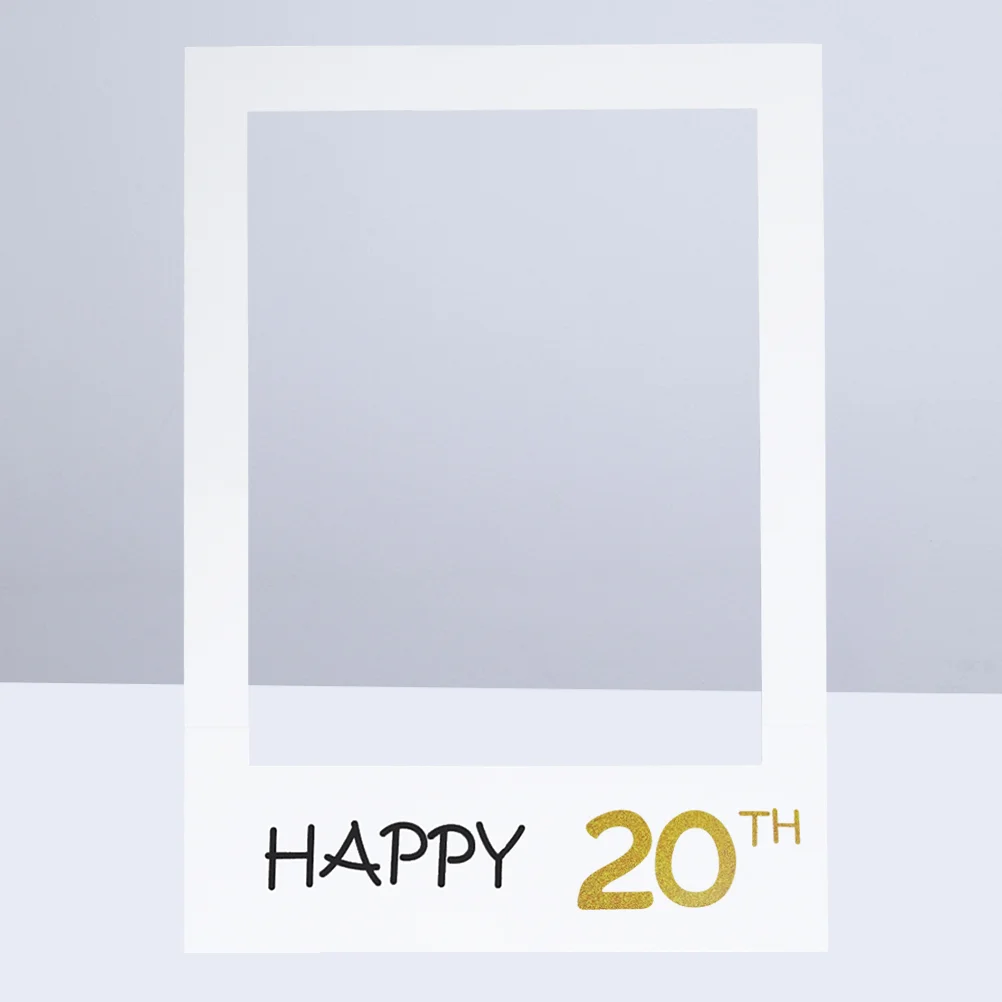 

Happy 20th DIY Paper Picture Frame Cutouts Photo Booth Props for Birthday Party