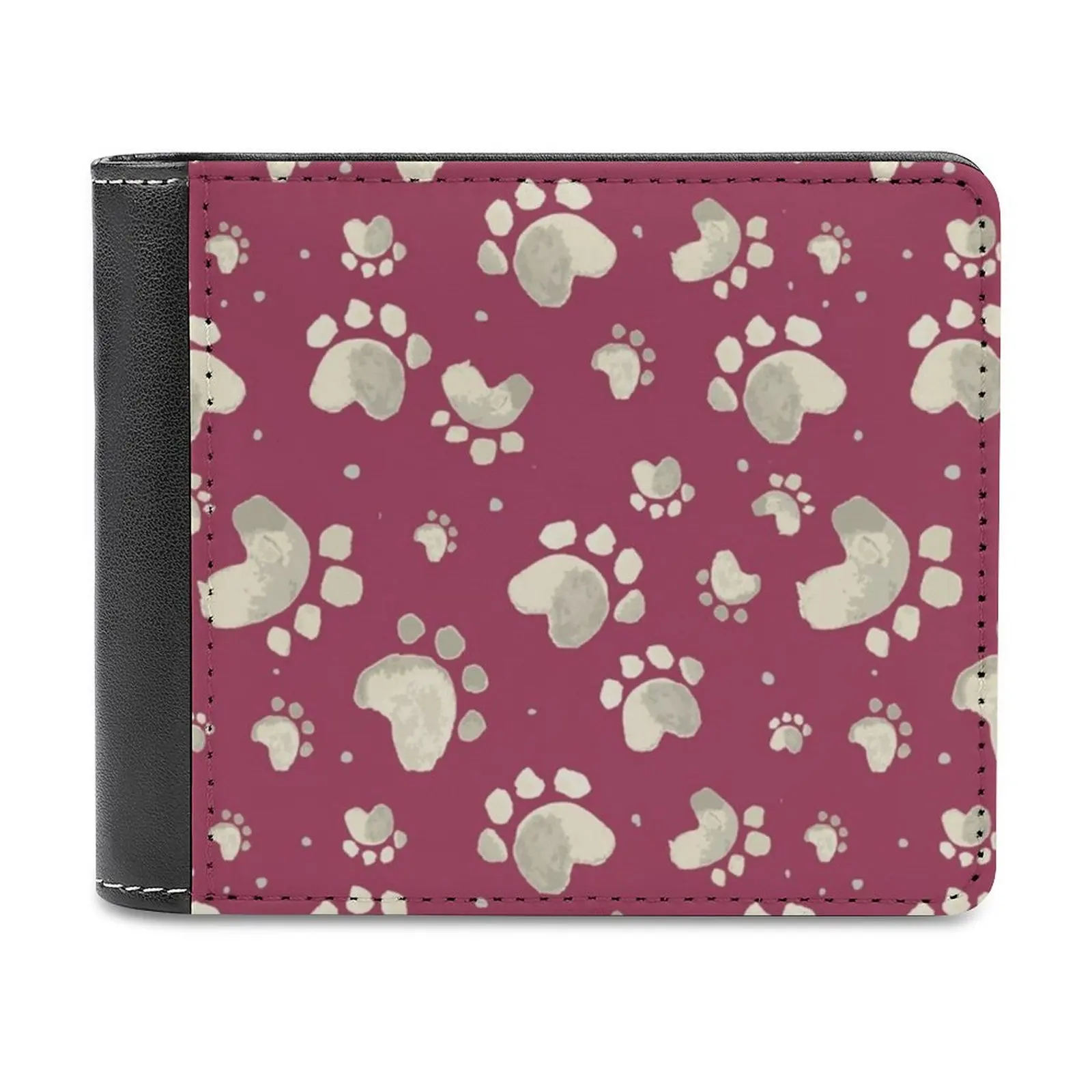 

Новинка, модный мужской кошелек из искусственной кожи с красными лапами, женские кошельки, персонализированные кошельки, грязные лапы, грязные лапы, собачий лап