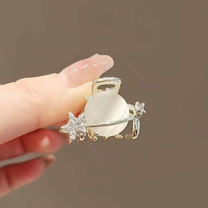 

2022 Accessories Korean Style Shining Metal Opal Crab Hair Pins For Girls Women's Hair Spring Clips Summer Bangs Clip
