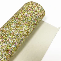 30x135cm light colorful multi chunky glitter leatherette fabric sheet knitted backing for shoes bags earrings diy accessories