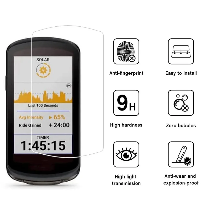 Фото Защитная пленка из закаленного стекла для GPS-велокомпьютеров Garmin Edge MTB 1040, 540, 840, 830, 530, 820, 520, Explore 2 (50 шт.) №2