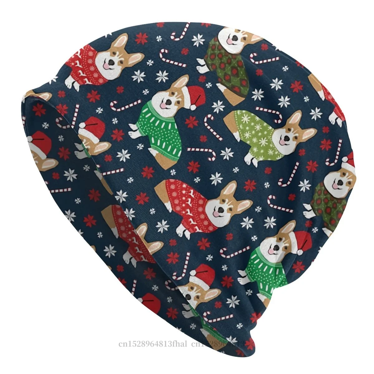 

Corgi Welsh Corgi Christmas Sweater Santa Hat Dog Bonnet Homme Outdoor Thin Hat Skullies Beanies Caps For Men Women Novelty Hats
