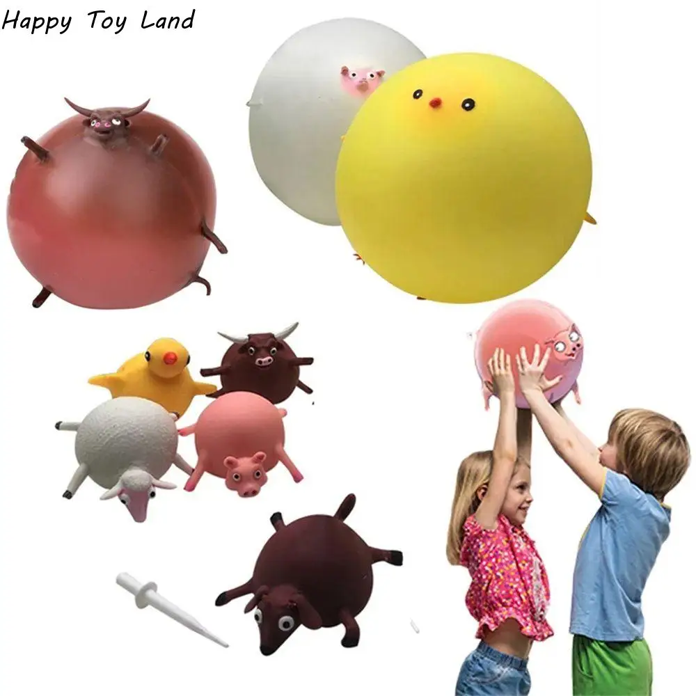 

Kids Funny Blowing Animals Inflatable Toy Bull Elephant Vent Balls Toys Antistress Hand Balloon Fidget Party Sports Games Toys