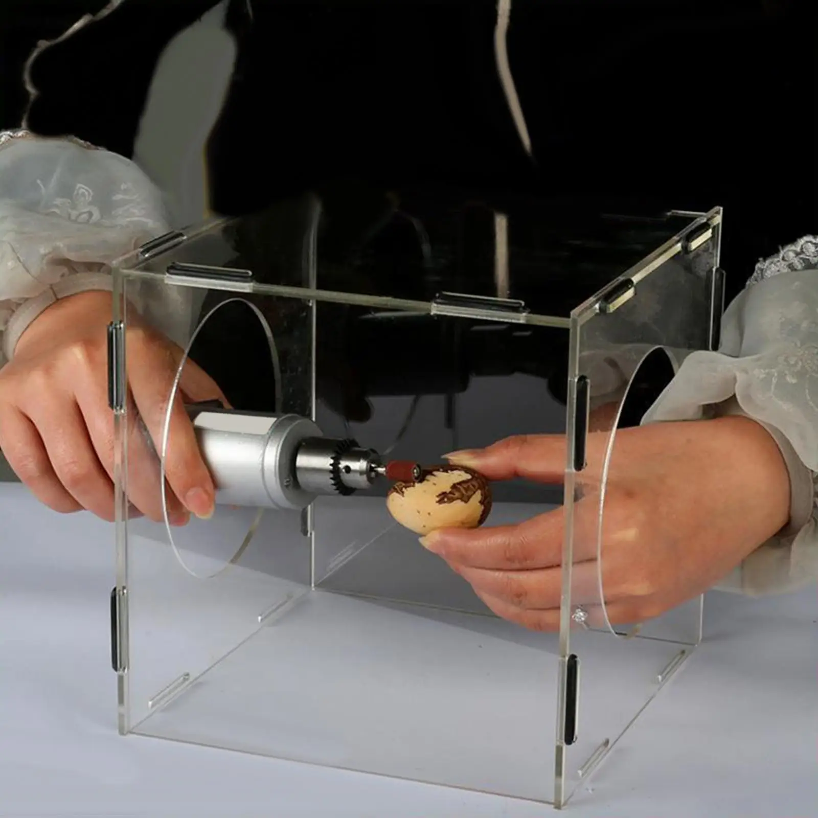 

Закрытая шлифовальная крышка пылесборника, акриловая прозрачная пылезащитная пылезащитная крышка, пылезащитная клетка для полировки, гравировки, полировки