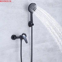matte black bathroom shower faucet set wall mount shower mixer tap stainless steel bathtub shower mixer tap shower mixer
