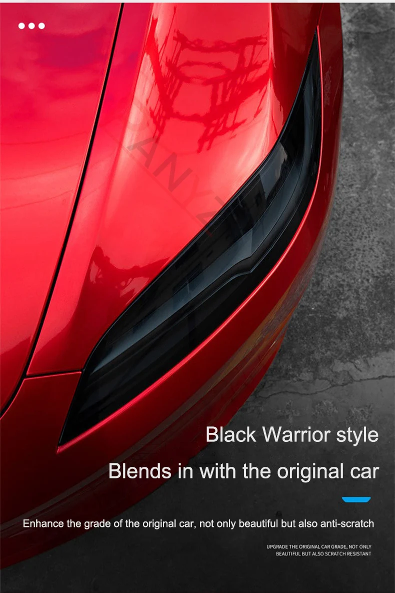 Защитная пленка для передних фар Tesla Model 3 Highland модель + налобный фонарь из ТПУ с