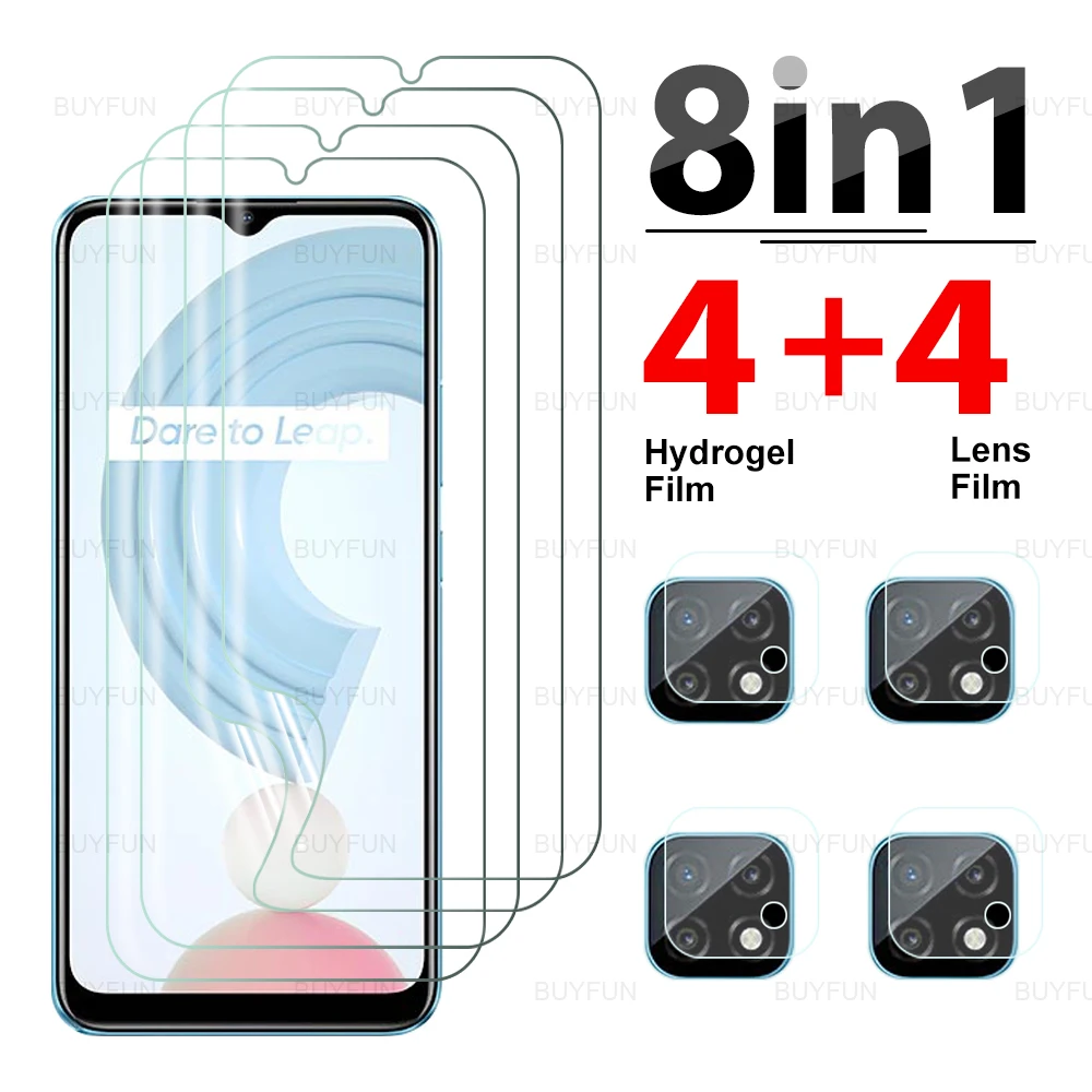 

8IN1 Camera Protective Hydrogel Film Screen Protector For OPPO Realme C21 C20A C15 C25 C25S Full Cover Lens On For 6.5" RMX3201