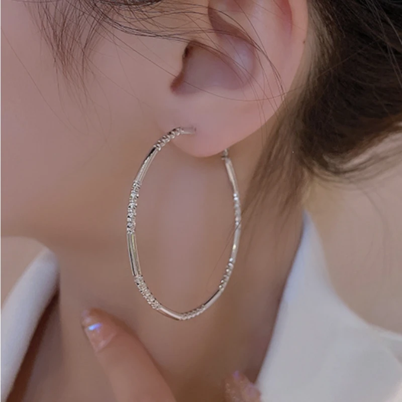 

Роскошные модные большие круглые серьги 5-5 см в стиле ретро, женская бижутерия, подарки, большие толстые круглые серьги для ночного клуба и д...