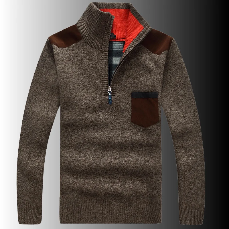 

Men's Winter Thick Warm Sweaters Casual Knitwear Pullover Male Autumn Pocket Turtleneck Cashmere Wool Sweatercoat Plus Size 3XL