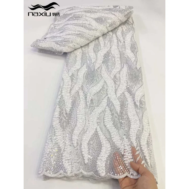 

Кружевная ткань с блестками 2022, нигерийская сетчатая кружевная ткань, Высококачественная африканская французская кружевная ткань для вече...