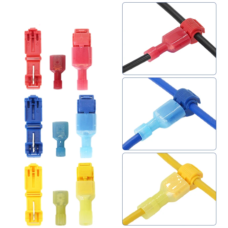 

T-type non broken fast wire terminal connector fast clip connector lossless splitter clip