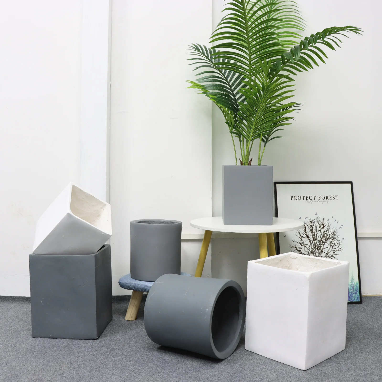 

Simple Creative Cement Flowerpot Living Room Flower Decoration Pot Indoor Floor Magnesium Mud Simulation Plant