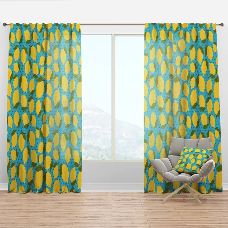 

Lemon On Pattern' Tropical Curtain Panel