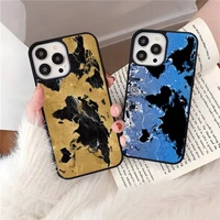 world map phone case for iphone 11 13 12 max pro mini 6 7 8 plus x xs xr se2020 hard quality silicone tpu shell