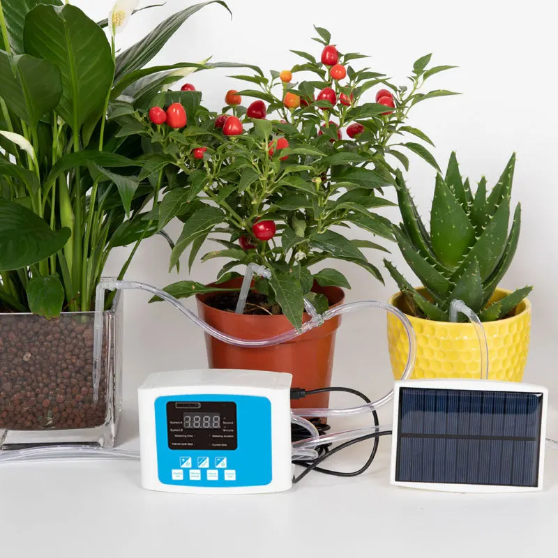 Garden Drip Irrigation Device Solar Solar Intelligent Watering Solar Panel Usb Charging Built-in Lithium Ion Battery Automatic