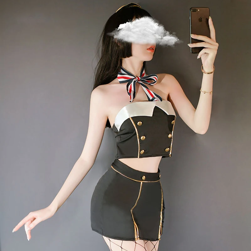 

Erotic Lingerie Set Pajamas Cosplay Exotic Sets Sexy Uniform Erotic Set Stewardess Uniform JK Clothing Sets