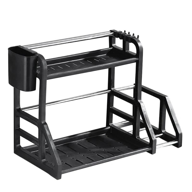

Double Layer Kitchen Storage Rack Holder Durable Multi-Function Supporter Organizer Seasoning Rack Home Kitchen Utensils