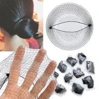 10pcslot 30 60cm nylon hairnets invisible soft elastic lines hair net for women wigs dancing grade test profession bun styling