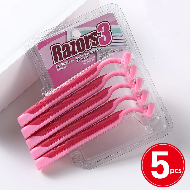 

5 шт., одноразовые бритвы из нержавеющей стали с 3 лезвиями
