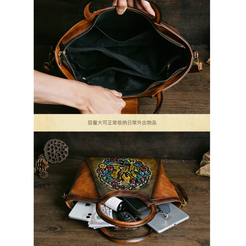 MOTAORA Vintage Handheld Women's Bag Embossed Purses And Handbags Luxury 2023 New Woman Leather Handbags For Women Shoulder Bags