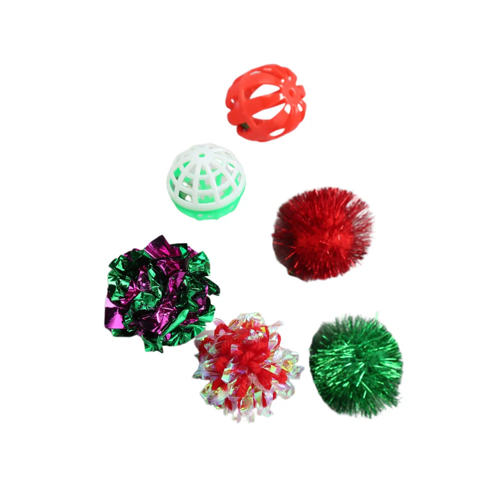 

6pcs Durable Funny Interactive Creative Christmas Supplies Playthings for Cats