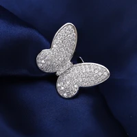classic shiny butterfly open ring anniversary women gift elegant aaa cubic zirconia party jewelry wholesale