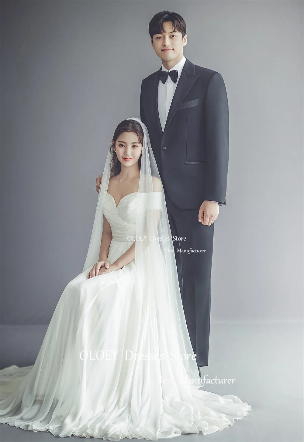 Женское свадебное платье с открытыми плечами OLOEY розовое цвета слоновой кости в