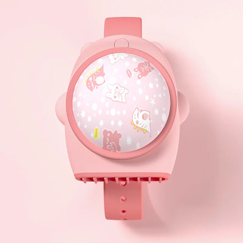 

Cartoon Leafless Watch Fan Mini Kids Projector Lamp Fan USB Watch