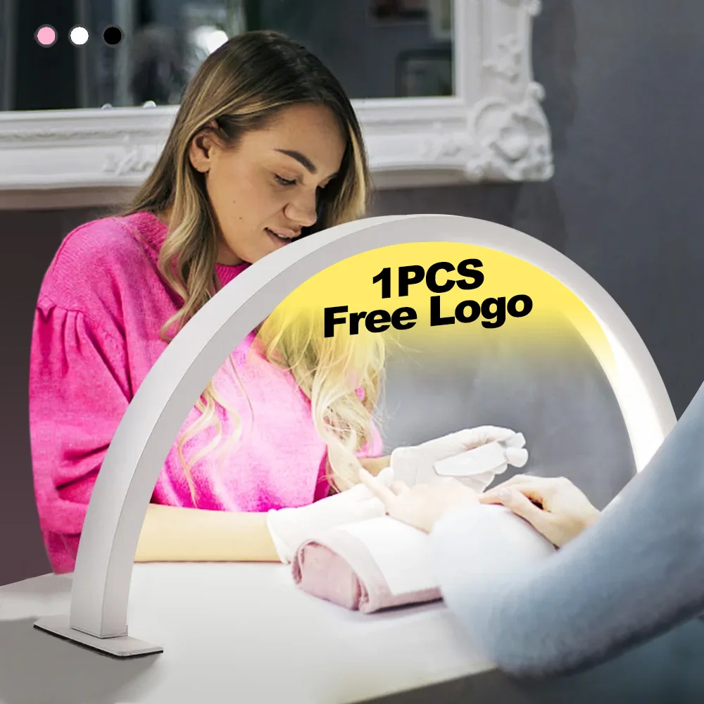

Customized logo 48W adjustable brightness Manicure desktop light nail art half moon beauty salon light LED Manicure lamp