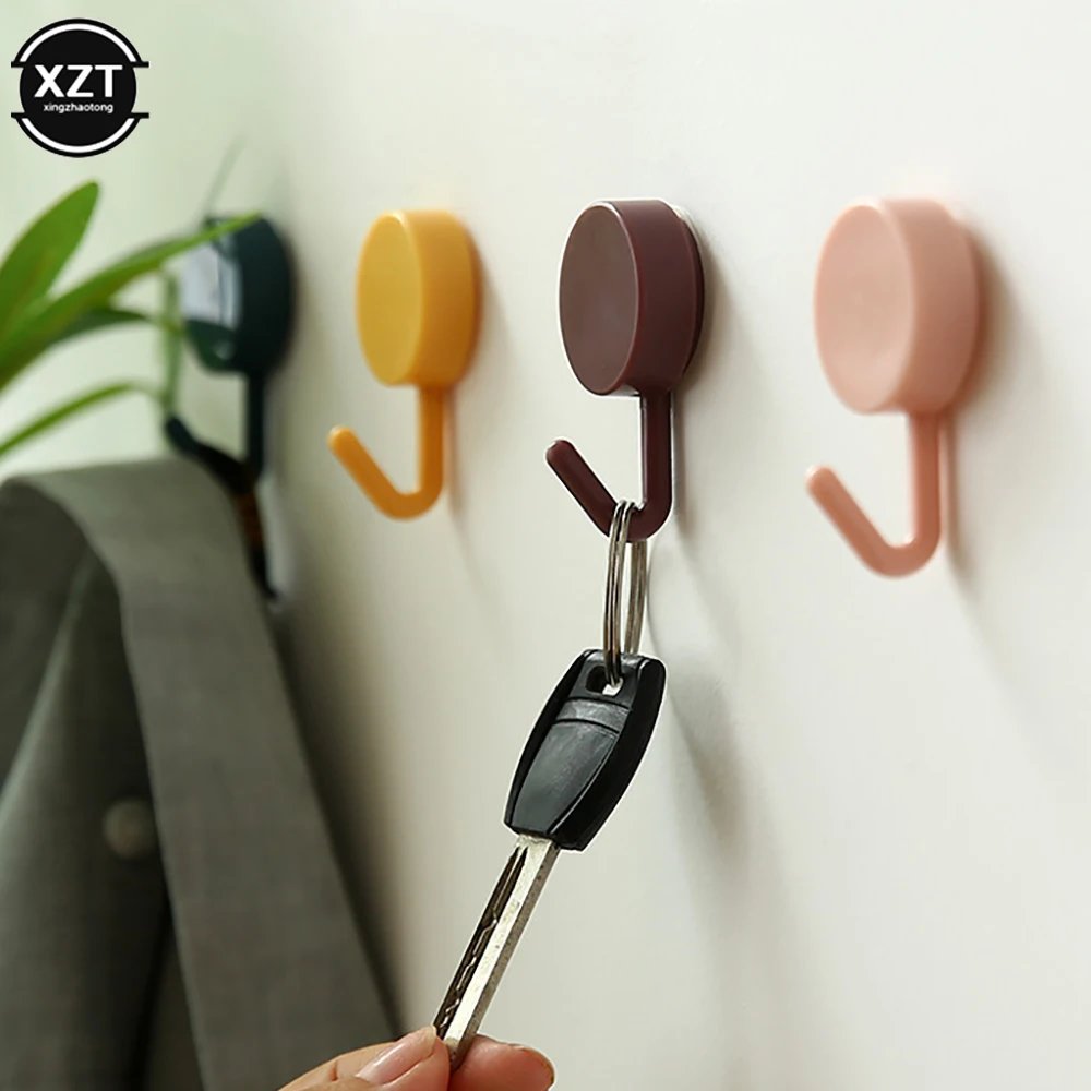 

10Pcs Self Adhesive Wall Hook Strong Without Drilling Coat Bag Bathroom Door Kitchen Towel Hanger Hooks Home Storage Accessories