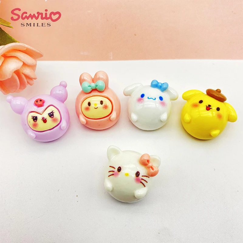 

10Pcs Kawaii Hello Kittys Sanrio DIY Accessories My Melody Cinnamoroll Anime Cute Phone Case Hairpin Decoration Toys for Girls